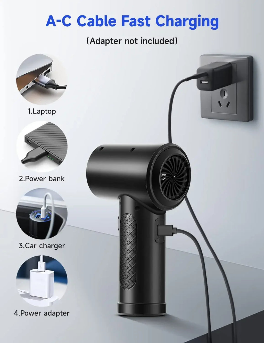 air duster LED Electric Portable  Fan Blower for Computer Keyboard CleaningCompressed Cordless Barber Shop 51000RPM