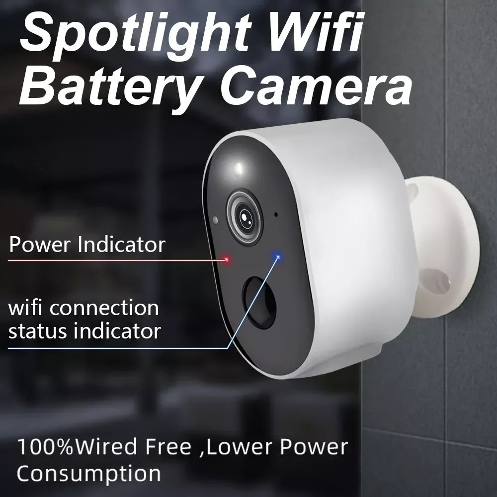 Camera 2K 3MP Low Power Night Vision Indoor Cctv Wifi Battery Camera with Rechargeable Battery Tuya Smart Wireless Surveillance