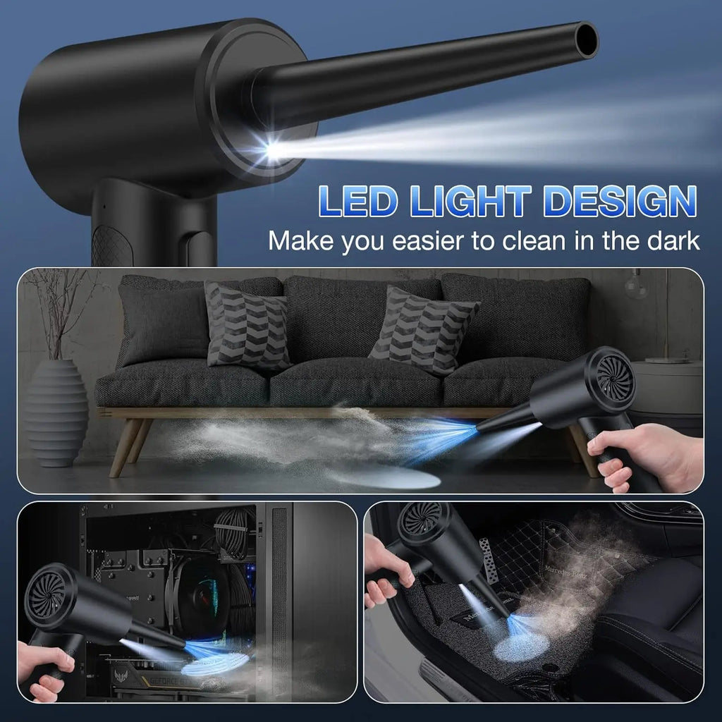 air duster LED Electric Portable  Fan Blower for Computer Keyboard CleaningCompressed Cordless Barber Shop 51000RPM