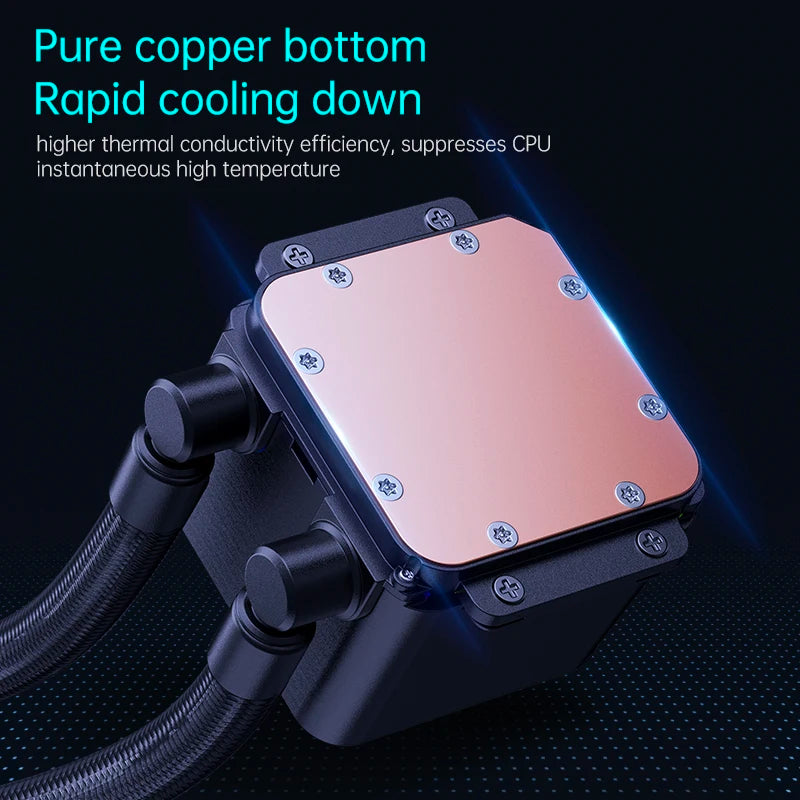 cooler RGB  Copper &amp; Aluminum Liquid Cooling Containern   800-1800 10%RPM