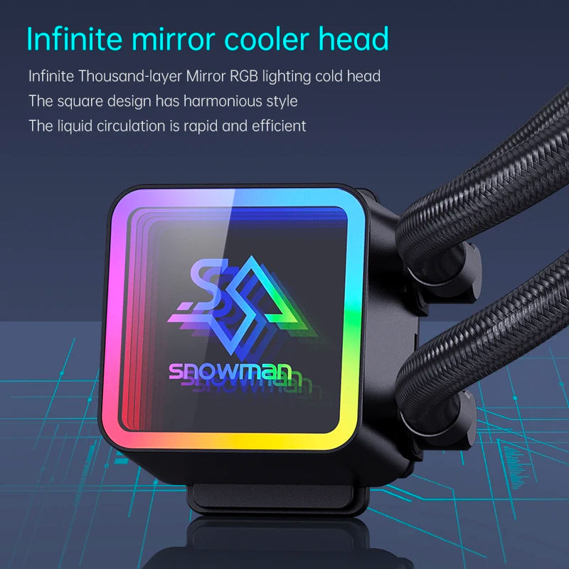 cooler RGB  Copper &amp; Aluminum Liquid Cooling Containern   800-1800 10%RPM